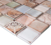 Retro Orange Glass Accent Panel – 2x2 Vintage Decorative Wall Piece for Kitchen & Bathroom – 1 Sheet